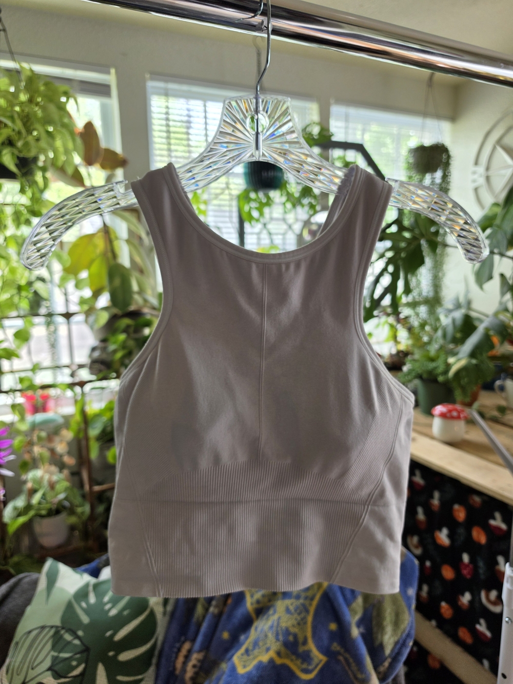 all in motion Light Gray High Neck Crop Tank Top